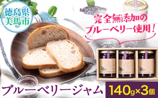 無添加 手作り ブルーベリージャム（140g×3個）《30日以内に出荷予定(土日祝除く)》 ベリーベリーファームわきまち 徳島県 美馬市 ブルーベリー ジャム 果物 フルーツ 青果物 st-p
