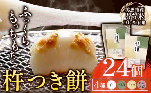 杵つき餅　(白・よもぎ・こきび・たかきび) 4種類 24個 アグリサポート美馬《12月上旬‐12月末頃出荷》 もち米 餅 もち 送料無料 徳島県 美馬市