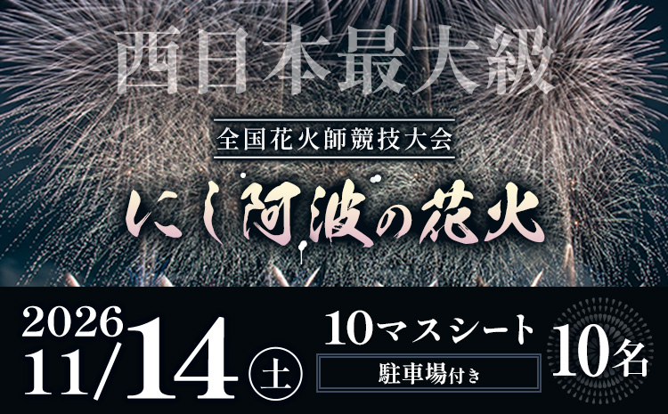 花火 にし阿波の花火 10人マスシートチケット《10月下旬頃出荷予定》一般社団法人美馬観光ビューロー 徳島県 美馬市 花火大会 イベント チケット 送料無料 レターパック