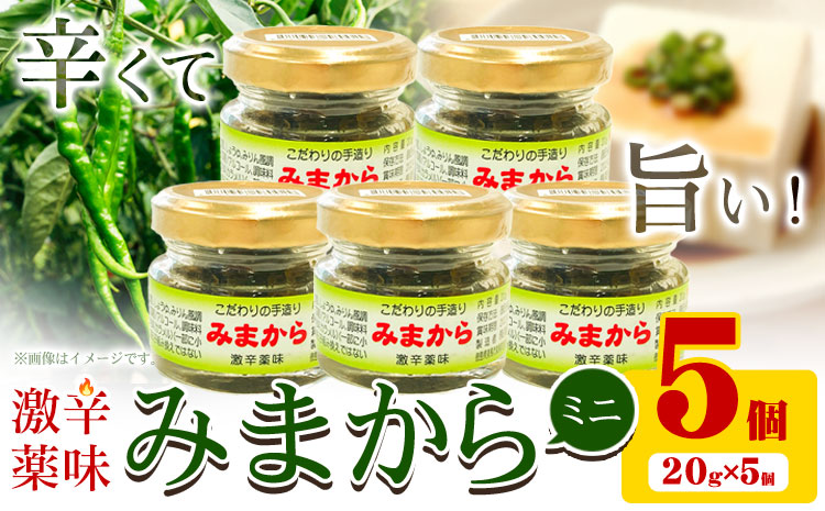 激辛薬味みまからミニ5個セット 20g×5個 有限会社美馬交流館《30日以内に出荷》| ふるさと納税 調味料 薬味 ご当地グルメ ご当地食材 名物 徳島県 美馬市 みまから ミニサイズ お試し 送料無料