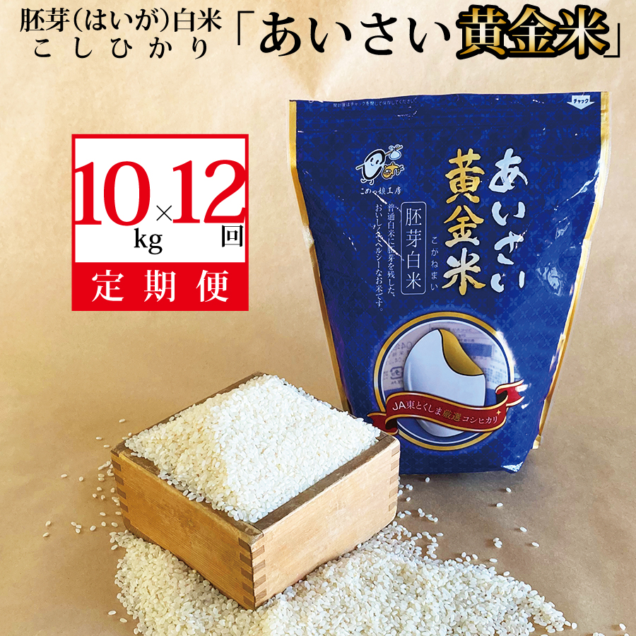 【定期便12回】あいさい黄金米 10kg