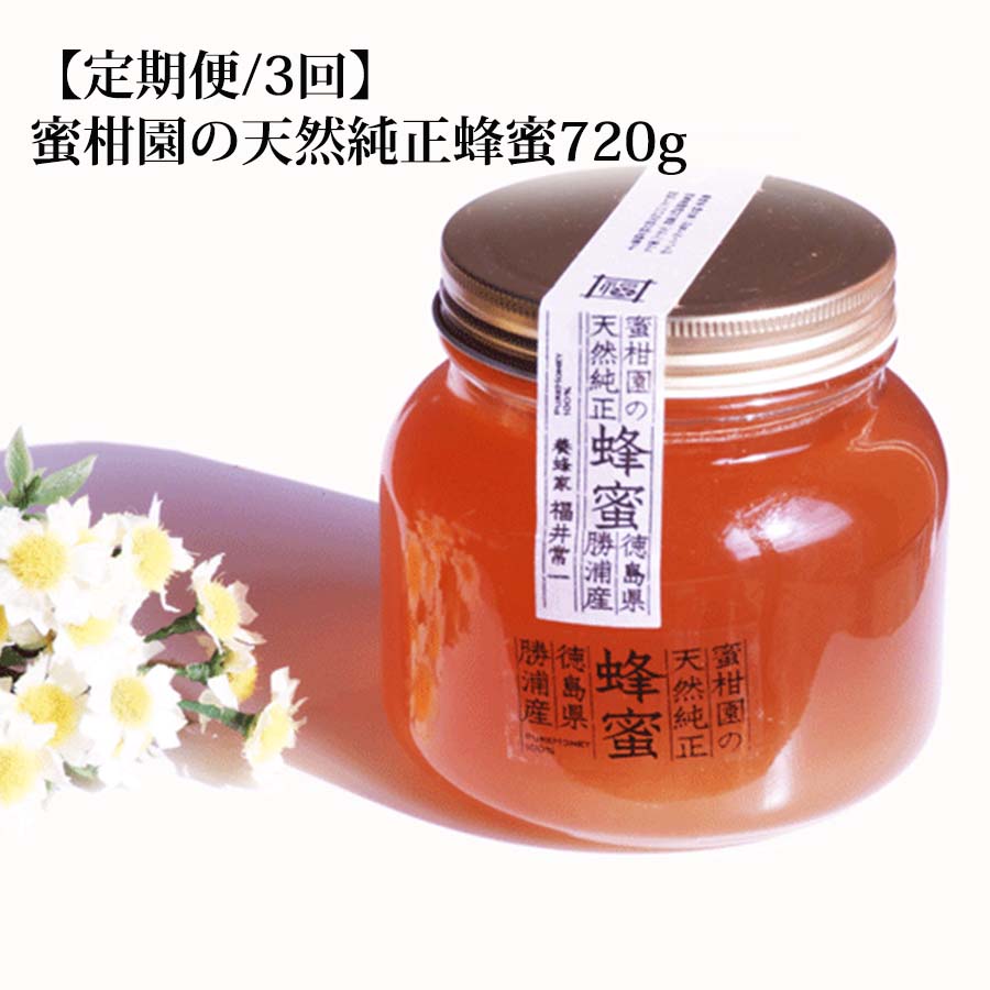 【定期便3回】蜜柑園の天然純正蜂蜜720g×3