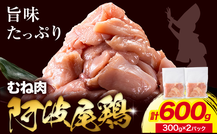 阿波尾鶏 鶏肉 むね肉 内容量 600g《30日以内に出荷予定(土日祝除く)》鶏肉 むね むね肉 お肉 鳥肉 とり肉 阿波尾鶏 地鶏 小分け 国産 徳島県産 唐揚げ アウトドア キャンプ 冷凍 むね 肉 送料無料