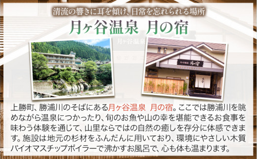 月ヶ谷温泉 ふるさと御膳(檜コース) ＆ 入浴 ペアチケット 1組2名様 《30日以内に出荷予定(土日祝除く)》｜ 旅行 体験 ツーリング 山ツーリング 徳島県 上勝町 月ヶ谷温泉 月の宿 旅館 日帰り 食事 入浴 ペアチケット 2名 檜風呂 岩風呂 食事付 キャンプ