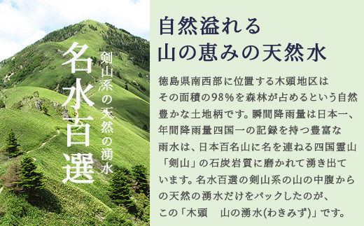 《5年保存水》山の湧水 (天然ミネラルウォーター) 1.8L×6本×4ケース 計24本【徳島県 那賀町 国産 天然水 天然 みず 水 ミネラルウォーター わき水 湧き水 1800ml 飲料水 備蓄 備蓄水 非常用 防災 災害 支援 紙パック 長期保存 防災グッズ 災害対策】KM-63