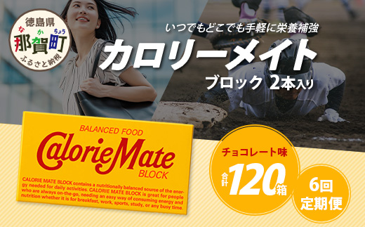 【6回定期便】≪チョコレート味≫ カロリーメイトブロック 2本入り 計20箱 ×6回 合計120箱【徳島 那賀 大塚製薬 カロリーメイト チョコ ビタミン ミネラル たんぱく質 脂質 糖質 5大栄養素 バランス栄養食 栄養補給 仕事 勉強 スポーツ 防災 災害 地震 非常食 常備食 備蓄 受験 受験応援 新生活】MS-5-6-choco