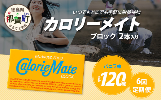 【6回定期便】≪バニラ味≫ カロリーメイトブロック 2本入り 計20箱 ×6回 合計120箱【徳島 那賀 大塚製薬 カロリーメイト バニラ ビタミン ミネラル たんぱく質 脂質 糖質 5大栄養素 バランス栄養食 栄養補給 仕事 勉強 スポーツ 防災 災害 地震 非常食 常備食 備蓄 受験 受験応援 新生活】MS-5-6-vanilla