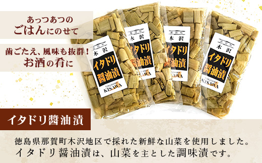 木沢特産 ふるさとの味 イタドリ醤油漬 250g×4袋【徳島県 那賀町 国産 いたどり イタドリ 醤油漬 漬物 漬け物 加工品 山菜 味付き ごはんのおとも ご飯のお供 惣菜 おかず 副菜 小鉢 調味済み おつまみ お酒の肴 時短 お土産 お取り寄せ】MO-7