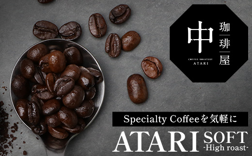 【定期便12回】【豆タイプ】珈琲屋 中-ATARI- SOFT (中煎り) -High roast- 100g×3袋×12回【徳島県 那賀町 自家焙煎 コーヒー 珈琲 ブレンド コーヒー豆 珈琲豆 豆 スペシャリティコーヒー レギュラーコーヒー 中煎り ハイロースト 詰め合わせ ギフト プレゼント お取り寄せ】CO-15