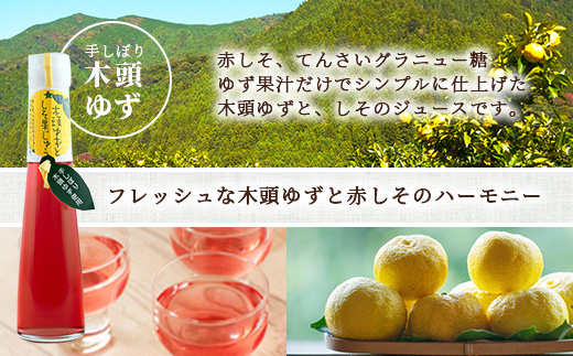 手しぼり木頭ゆず使用 木頭ゆずとしそ果じゅう 120ml 6本【徳島 那賀 木頭柚子 ゆず ユズ 柚子 赤しそ 赤紫蘇 シソ 果汁 ジュース かき氷 シャーベット シロップ 水割り お湯割り 炭酸割り 手作り 無添加 国産 国内製造 生産者直送】YA-50