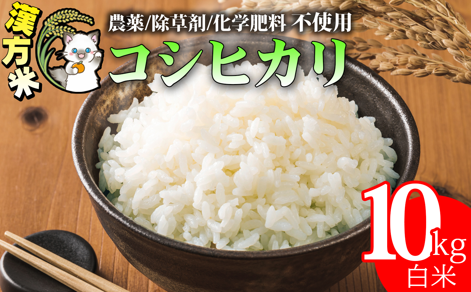 漢方米 白米 10kg こしひかり 漢方未来農法 漢方 【農薬/除草剤/化学肥料不使用】