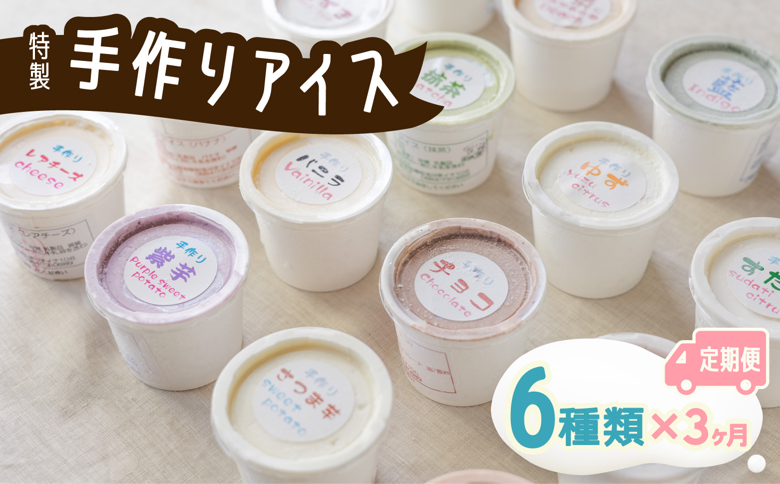 【定期便連続３か月】海陽町特製アイス　ユニークな味 アイスクリーム６種類セット！　
