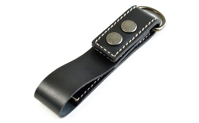 ぬめ革の時計ホルダー／Type-D（幅：20mm）ブラック（ステッチカラー：ホワイト）
