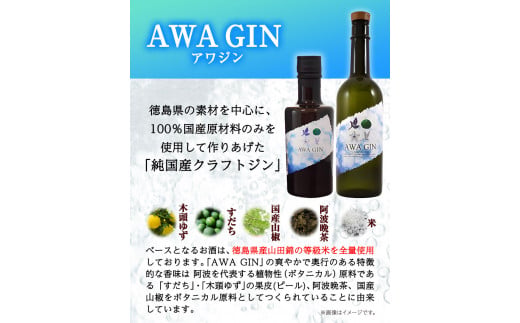AWA GINお試しミニボトルセット(200ml ×2本) 日新酒類株式会社 《30日以内出荷予定(土日祝除く)》お酒 酒 ジン アルコール ギフト プレゼント 送料無料 徳島県 上板町 st-p