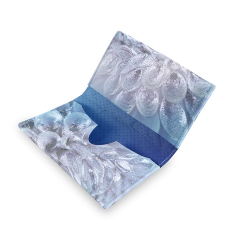 せと刺織りⓇ  カードケース（ダリア ブルー）　せと刺繍Ⓡ