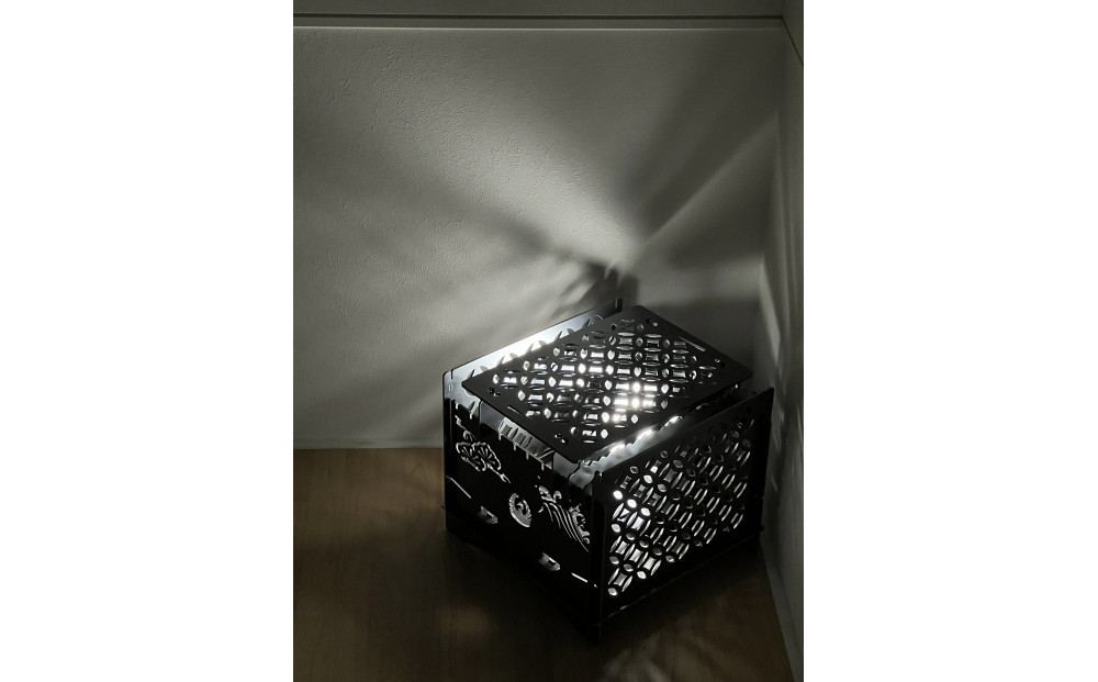 3WAY焚火BOX和柄スタンダードセット＋グリル鉄板L和柄4.5mm厚（オプション品）