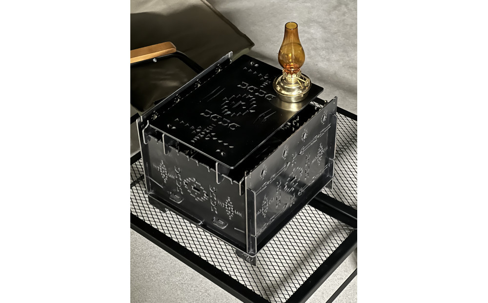 3WAY焚火BOXオルテガ柄 スタンダードセット＋グリル鉄板Lオルテガ柄4.5mm厚（オプション品）