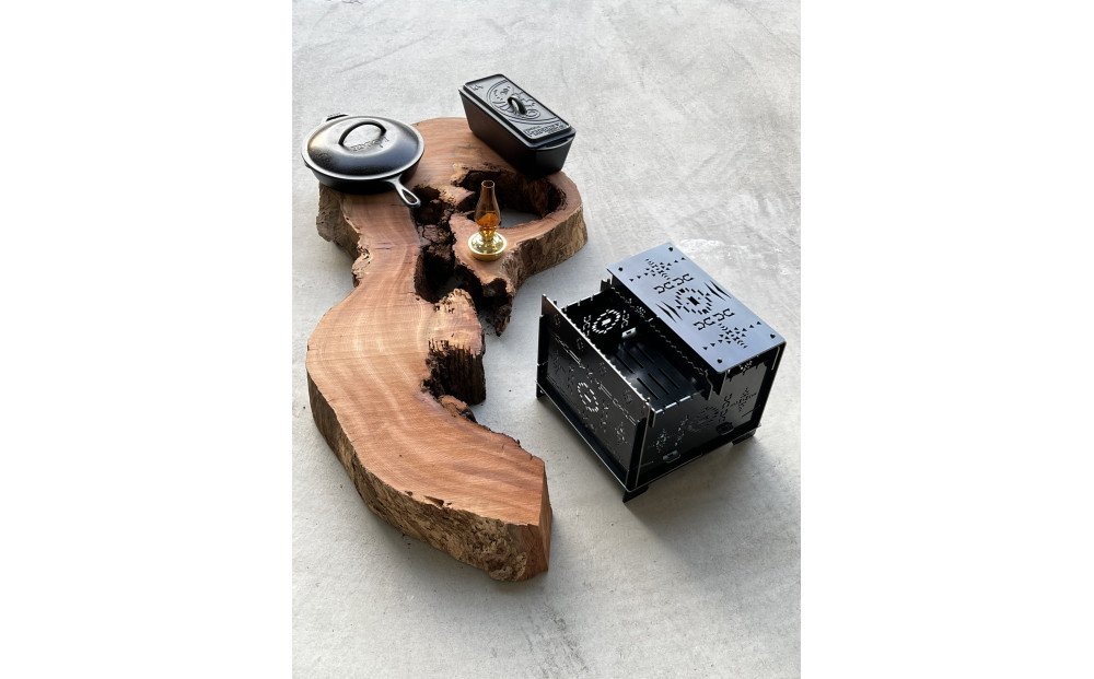 3WAY焚火BOXオルテガ柄 スタンダードセット＋グリル鉄板Sオルテガ柄4.5mm厚（オプション品）