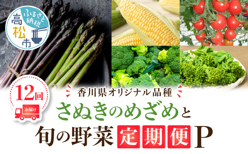 「香川県オリジナル品種さぬきのめざめ」と旬の野菜 定期便P