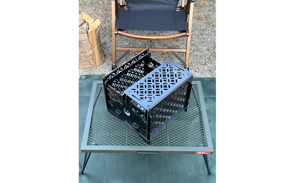 3WAY焚火BOX和柄スタンダードセット＋グリル鉄板S和柄4.5mm厚（オプション品）