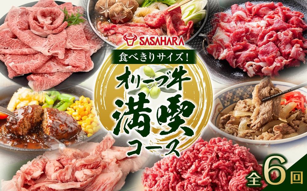 【全6回】食べきりサイズ！オリーブ牛の満喫コース