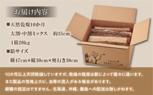 香川県産　乾燥薪　20kg(20kg×1箱)