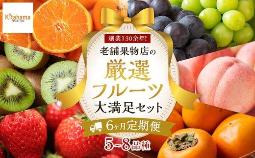 【6ヶ月連続定期便】 創業130余年！老舗果物店の厳選フルーツ詰合せ♪大満足セット（5～8品種）