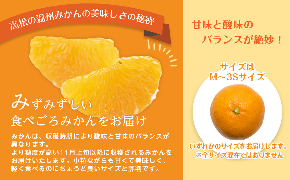 【先行予約】瀬戸内温州みかん　M～3Sサイズ　約10kg【2026年10月上旬～2027年1月下旬配送】