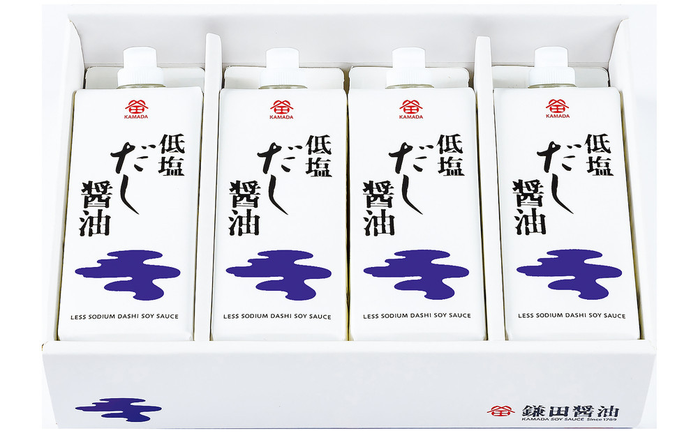 【鎌田醤油】 低塩だし醤油500ml　4本入　（ギフト用）