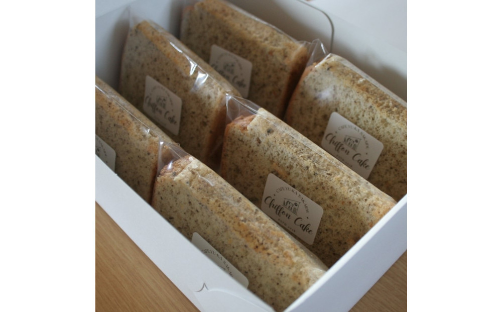 【Cafe悠花】カットシフォンケーキ　紅茶　6個セット
