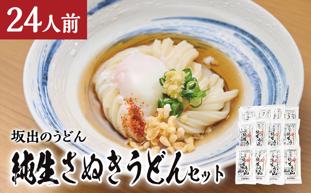 【坂出のうどん】純生さぬきうどんセット　　純生うどん250ｇ、だし２人前付×１２袋