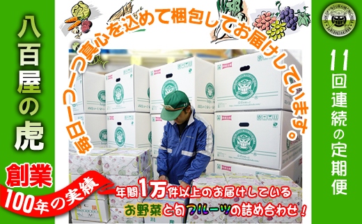 〈定期便11回〉創業100年！老舗の八百屋がチョイスした厳選やさいと旬の果物の詰め合わせ