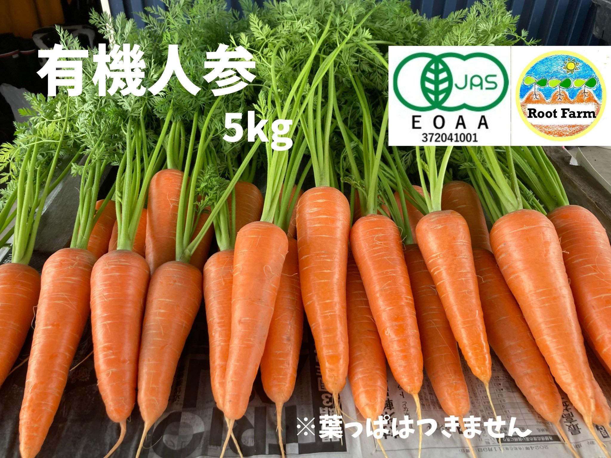 Root  Farmの冬季限定　有機JAS認証の人参約5kg（12月〜2月頃まで）