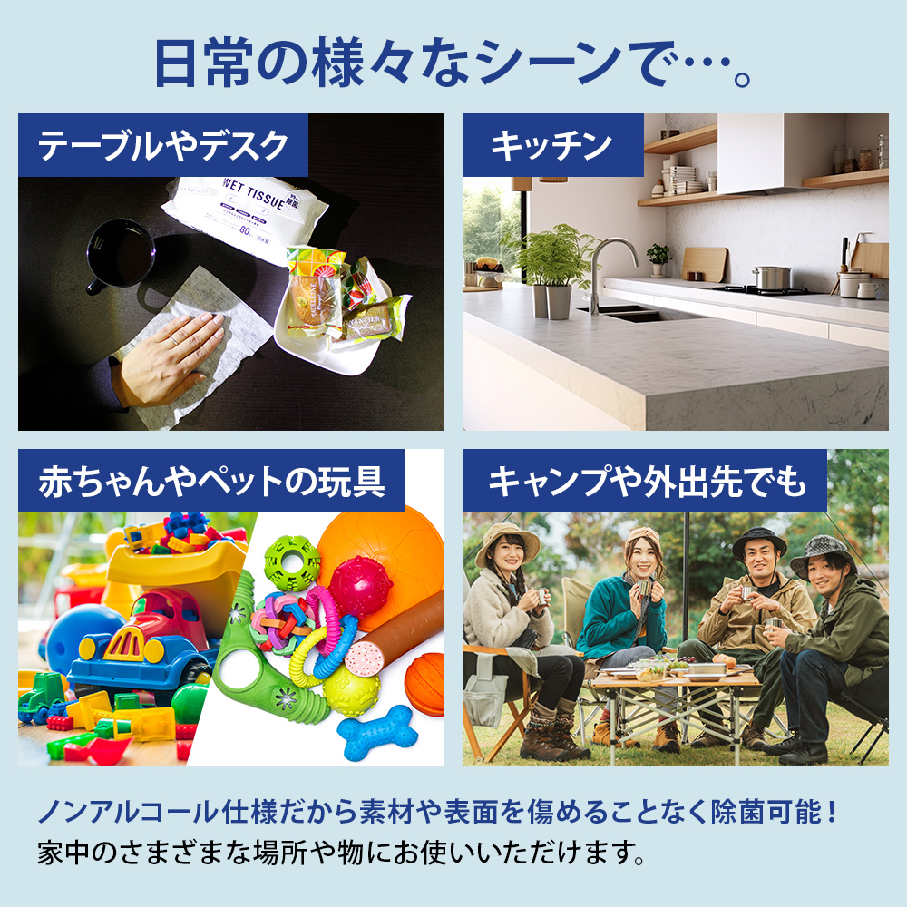 99.9％ 除菌 ウエットティッシュ （ノンアルコール） 80枚入×36個セット（2880枚）