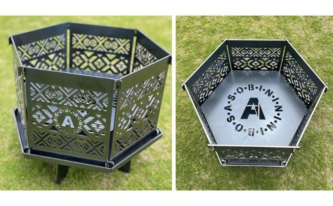 火DOCKS 鉄製 焚き火台 焚火台 キャンプ アウトドア 六角形 オリジナル 組み立て式 手提げ付き 