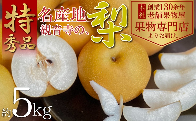 【2026年先行予約】特秀品！観音寺の梨（豊水・南水）約5kg 果物 フルーツ  デザート おやつ 食後 国産 日本産 産地直送 みずみずしい シャキシャキ