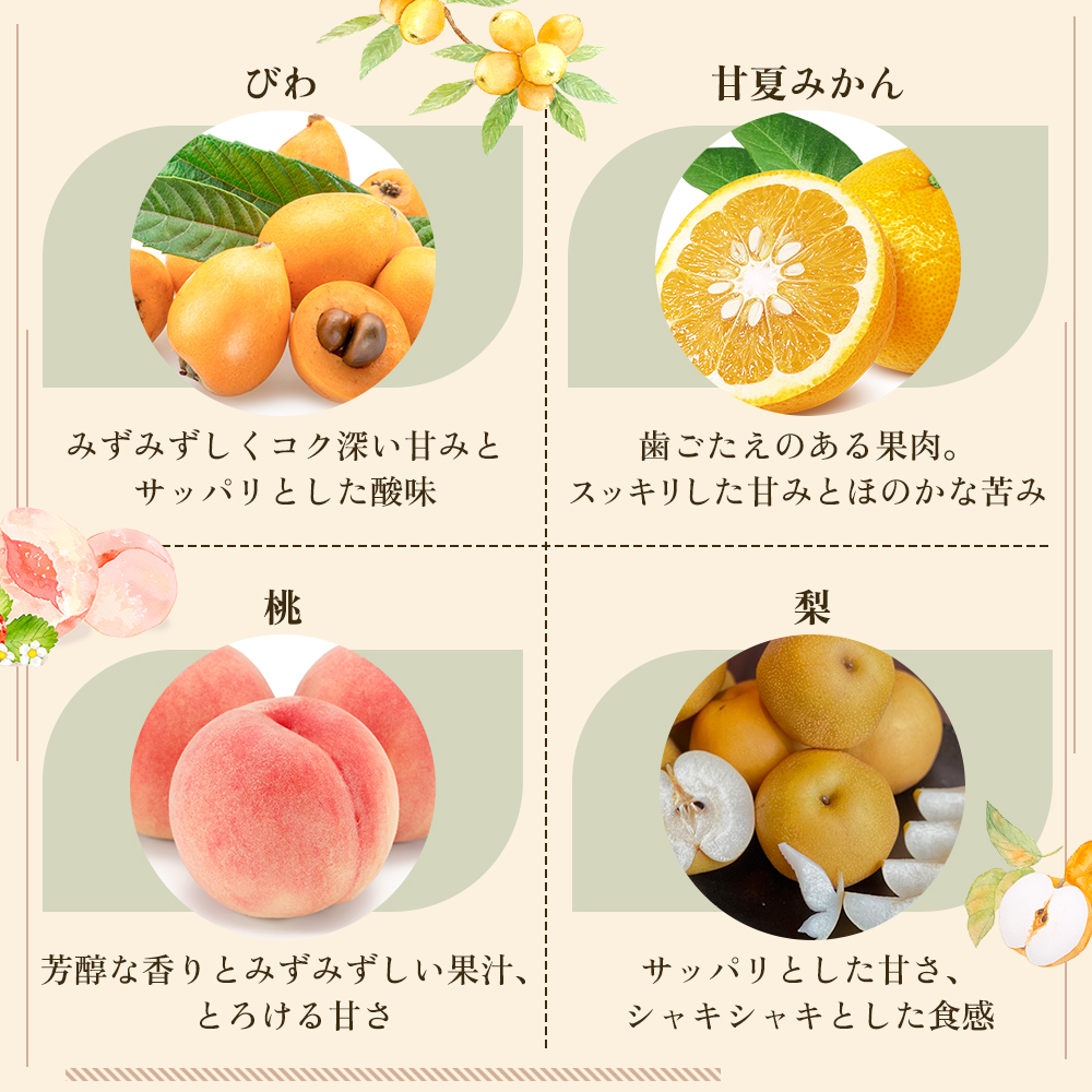 旬を見極めた、厳選フルーツ詰合せ【観音寺コース-極-】4ヶ月連続 果物 旬の果物 旬のフルーツ お楽しみ デザート 食後 国産 観音寺産 