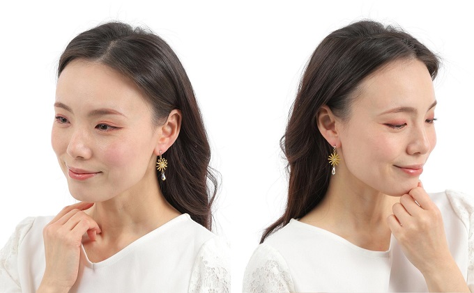 水引ピアス・金（スワロフスキー付）お祝い ギフト アクセサリー お花 