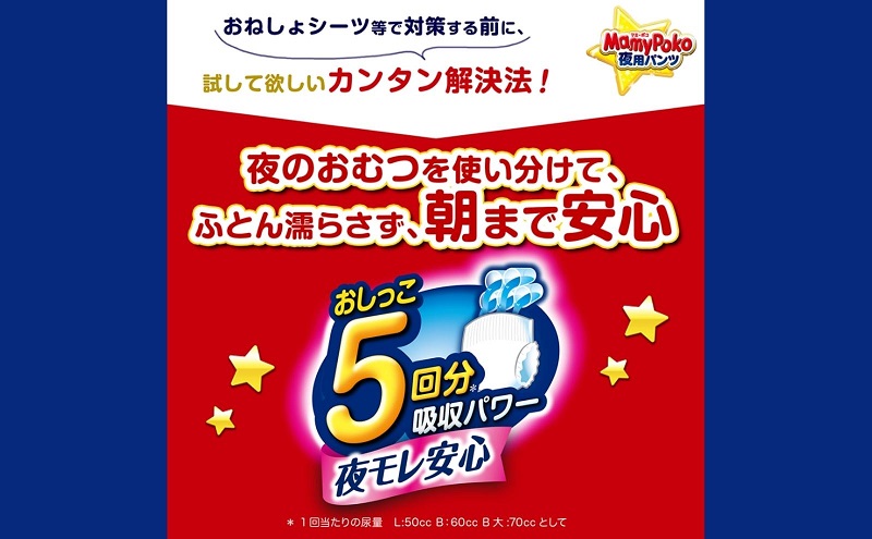 マミーポコ 夜用パンツ Lサイズ32枚入り×4パック おむつ ユニ・チャーム フィット すきまモレ安心 