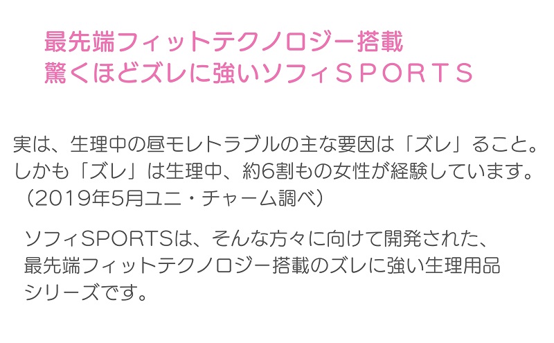 ソフィ ＳＰＯＲＴＳ２６０羽つき 19枚 ×8 日用品 生理用品 ナプキン ずれに強い スポーツ用 ユニチャーム