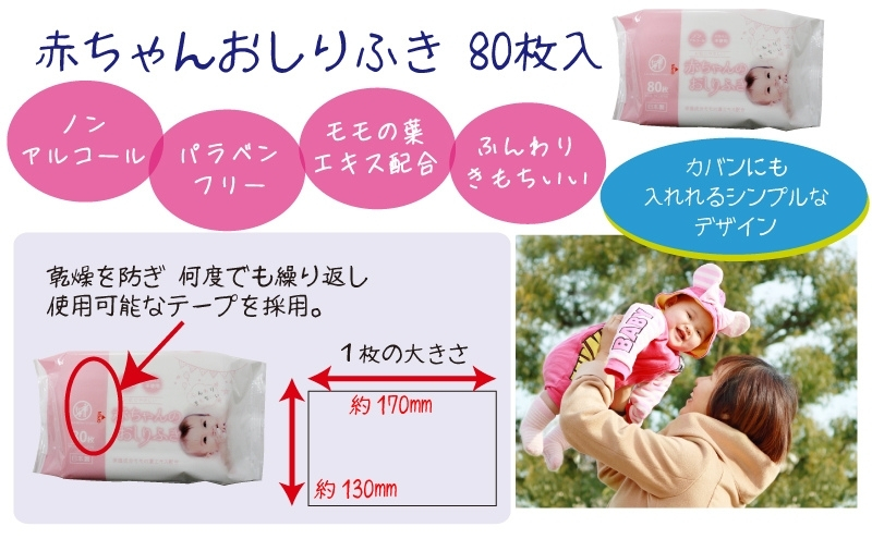 ノンアルコール　ウエットティッシュ 80枚入×4個＆新生児から使える赤ちゃんおしりふき 80枚入×5個〈KA-137M〉