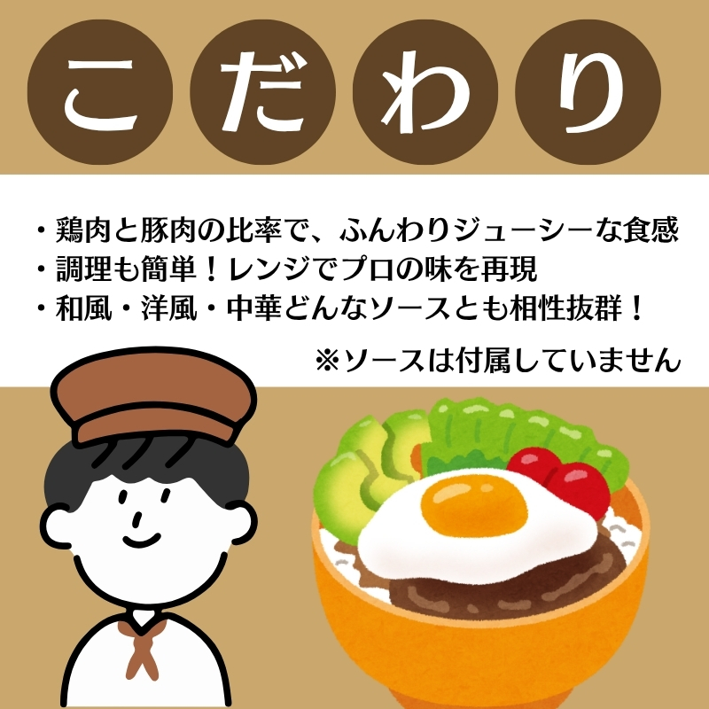 旨みチキンとポークのハンバーグ 120ｇ×４０個（冷凍直送）