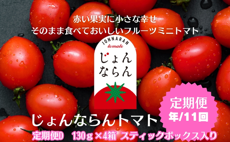 モリヒロ園芸が育てたじょんならんトマトの定期便D　スティックボックス入り（年間11回） 野菜 ミニトマト 甘い フルーツ サラダ 