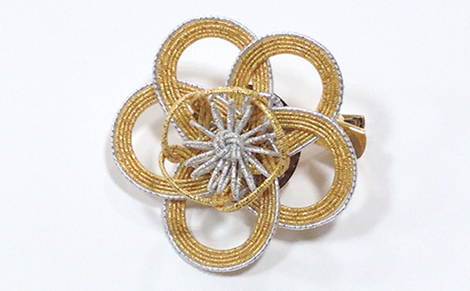 水引髪飾り・ゴールド お祝い ギフト アクセサリー ブローチ 髪留め