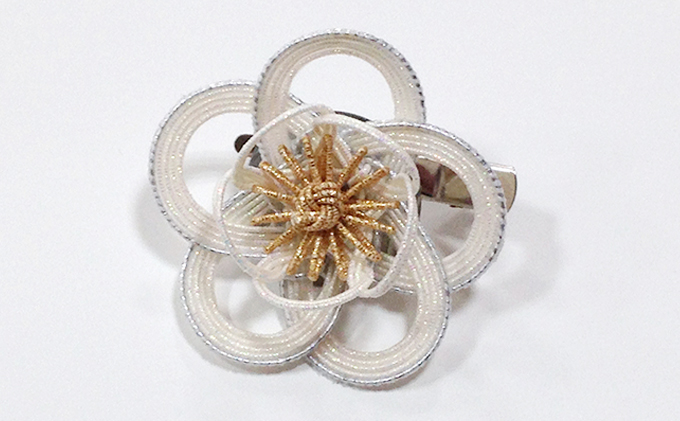 水引髪飾り・シルバー お祝い ギフト アクセサリー ブローチ 髪留め