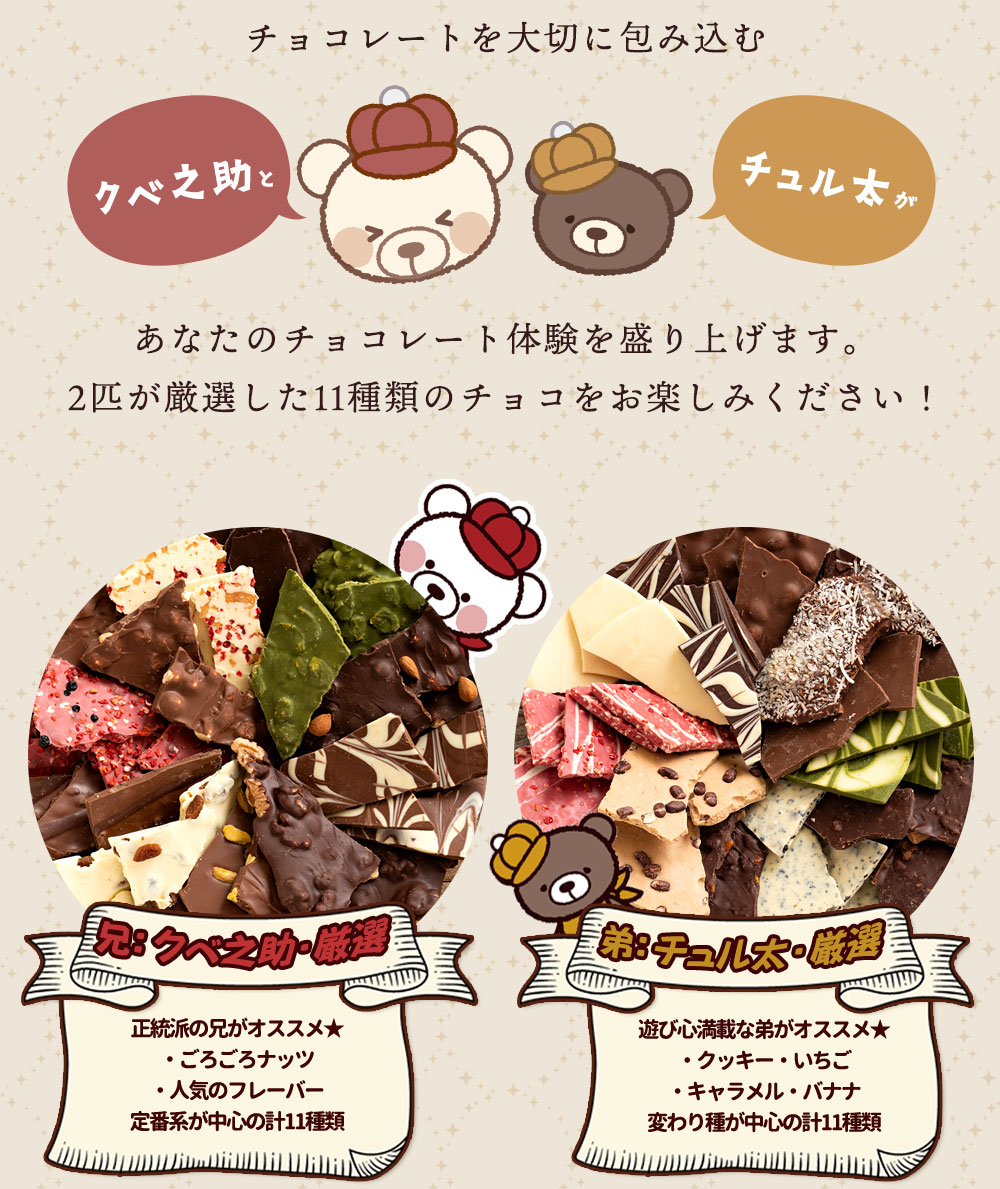 MH140-0021-550_割れチョコ クベ之助とチュル太山盛りChocolateBrothers GoGO！パック 550g×2