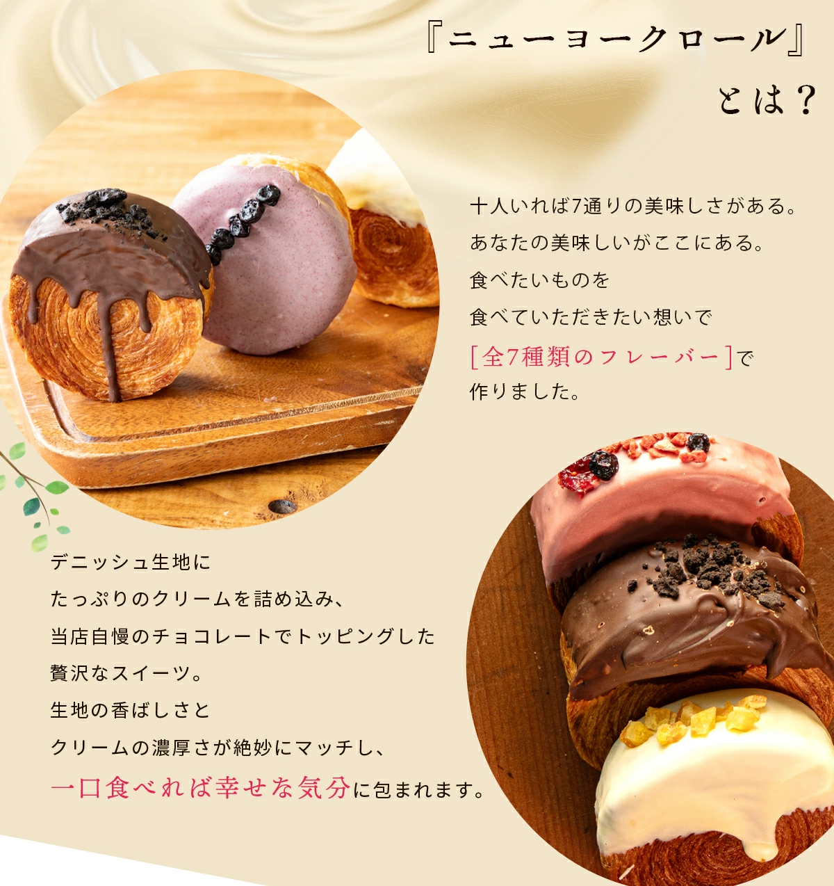 ニューヨークロール 7種セット チョコクランチ、欲張りベリー、京きなこあずき、茶葉かおるアールグレイ、ザグザグピスタチオ、瀬戸内フロマージュ、抹茶あずき_M149-0002