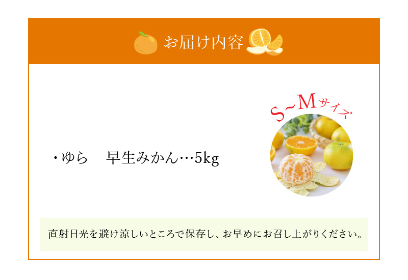 M64-0013_【10月中旬より発送】三豊市産 極上【ゆら早生みかん 約5kg】S〜Mサイズ