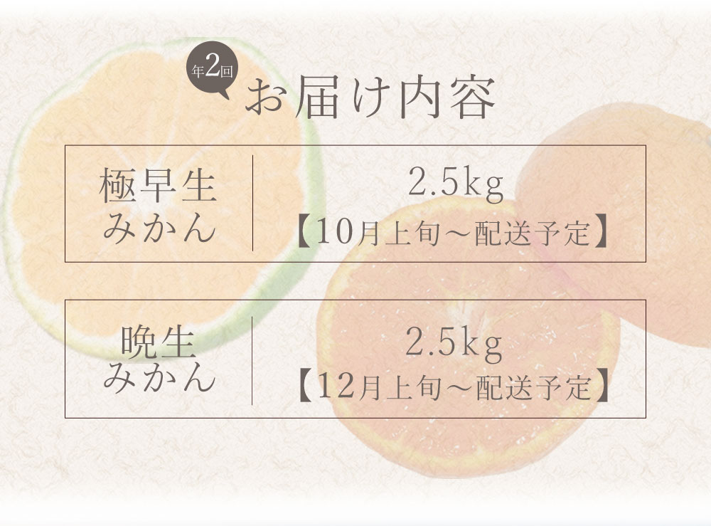 フルーツ定期便 2回 三豊市 極早生みかん2.5kg 晩生みかん2.5kg【配送不可地域：北海道・沖縄県・離島】_M160-0025