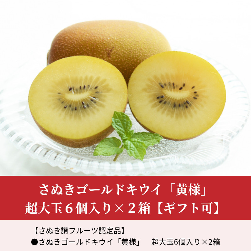 M72-0011_【10月下旬より】さぬきゴールドキウイ「黄様」超大玉6個入り×2箱【ギフト可】